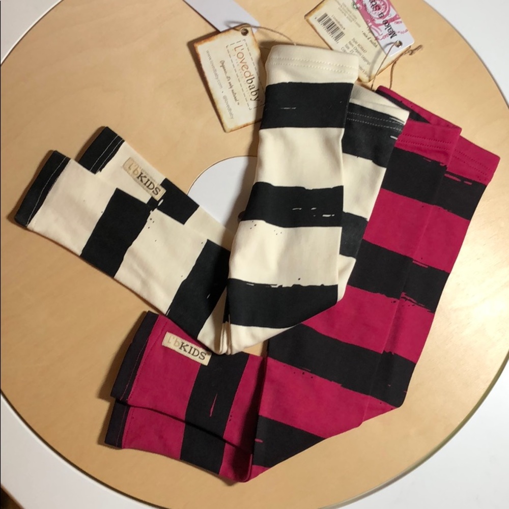 L’ovedbaby little big kids paint stripe leggings